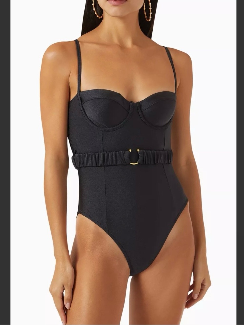 SOLID & STRIPED Spencer Belted One Piece Sz M
